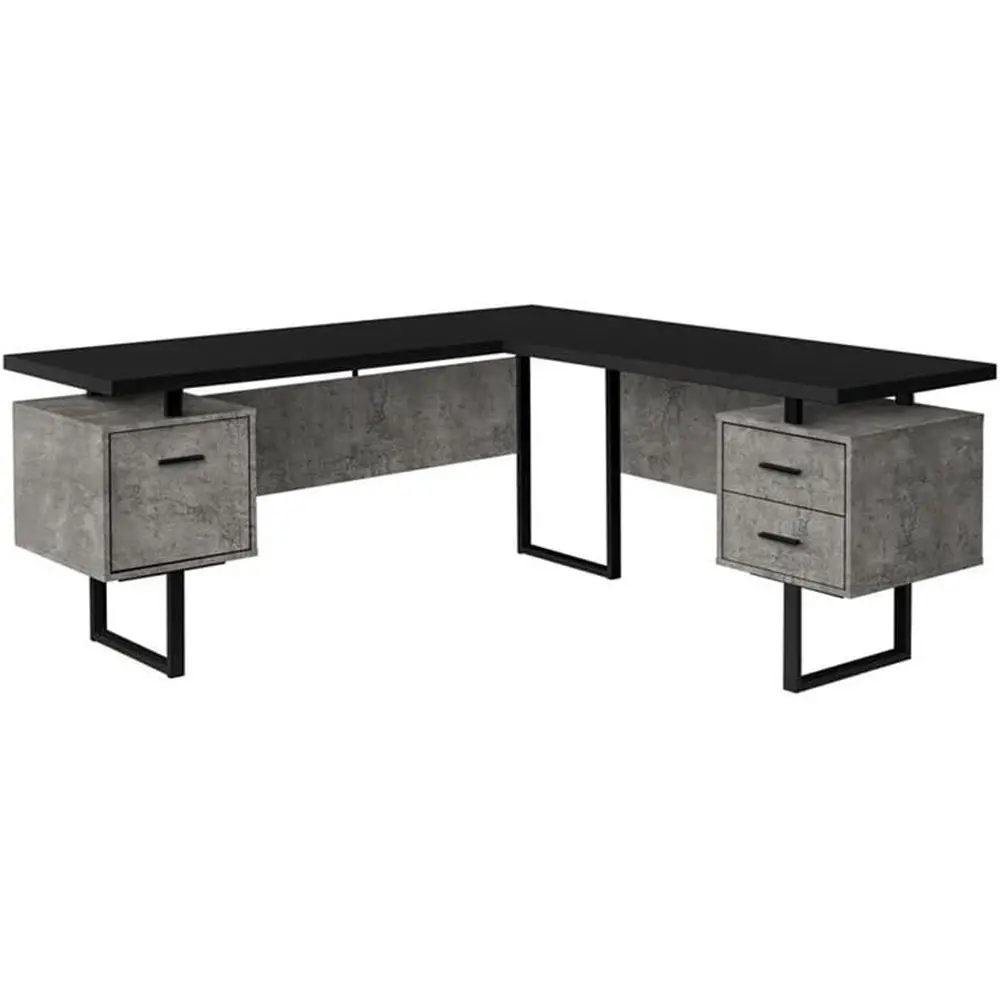 Desk Setup Grey - Bureau d'ordinateur en forme de L
