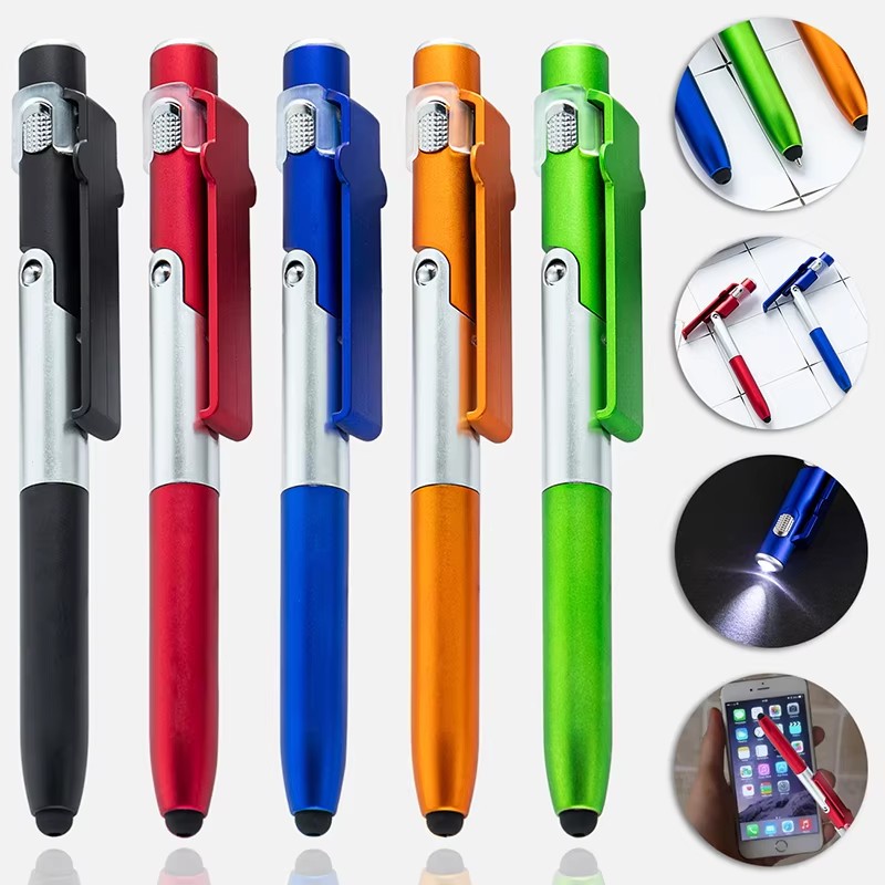 Dual Phone Holder - Stylo multifonction 4-en-1 : lampe pliable,