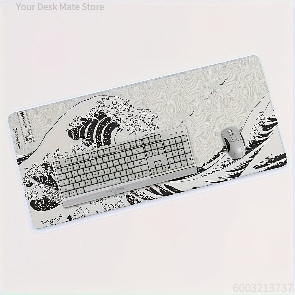 Desk Setup Black And White - Tapis de bureau XXL Black White