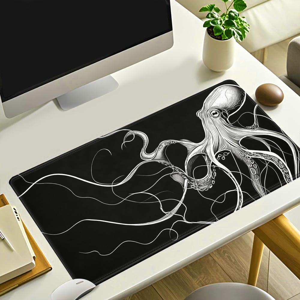 Desk Setup Black And White - Tapis de souris HYBXAXC Octopus, tapis