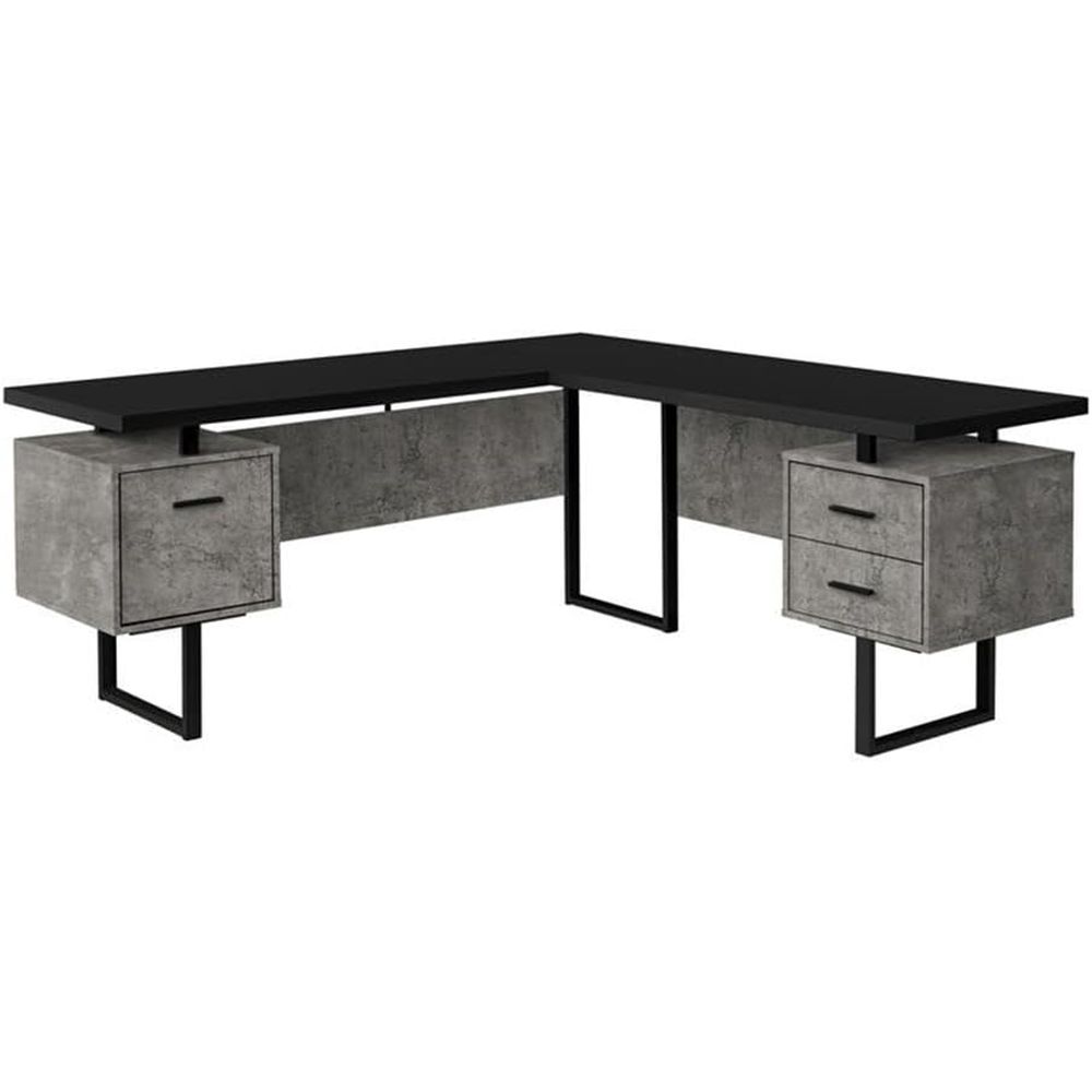 Desk Setup Grey - Bureau d'ordinateur en forme de L