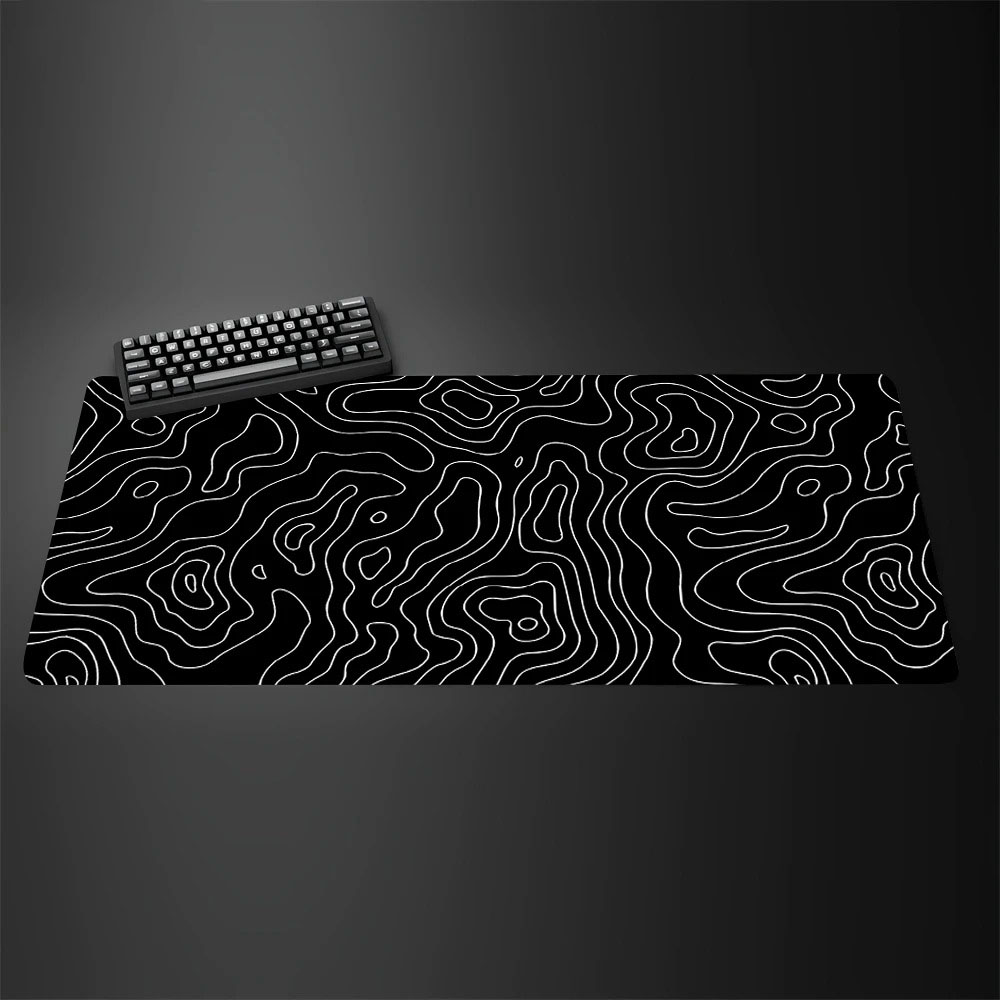 Desk Setup Black And White - Tapis de souris de jeu grand