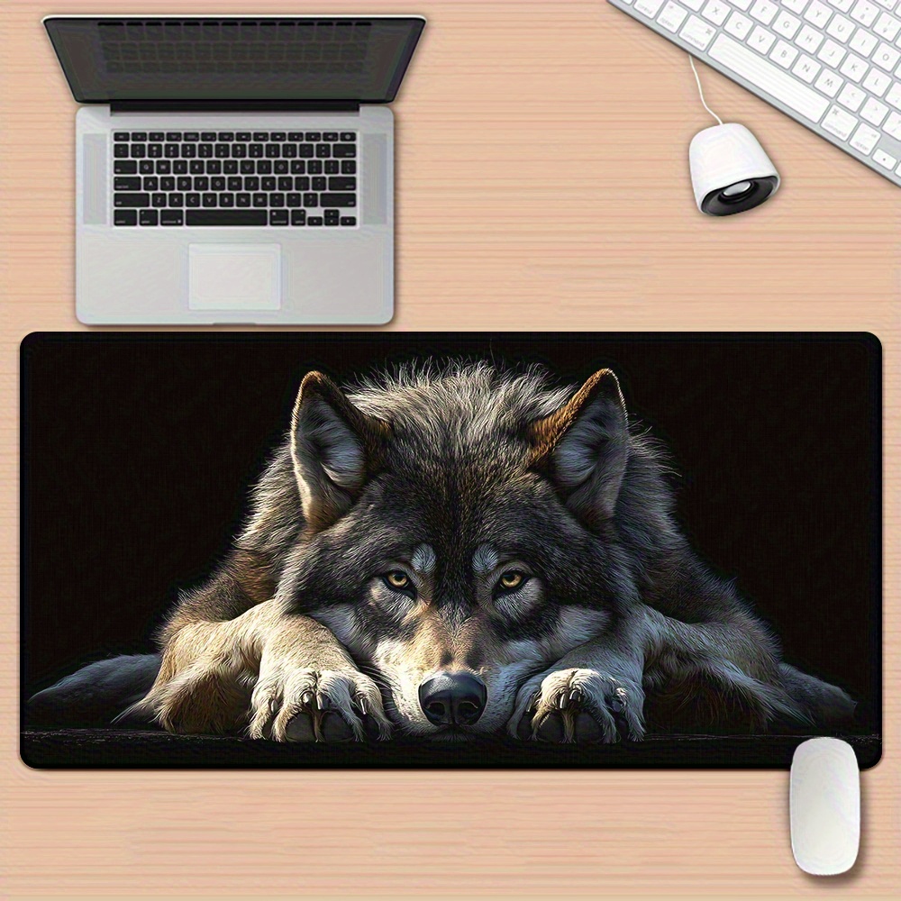 Desk Setup Grey - Grand tapis de souris antidérapant avec