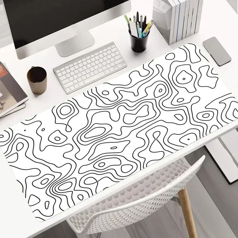 Tapis de bureau géométrique mo - Desk Setup Grey avis et prix
