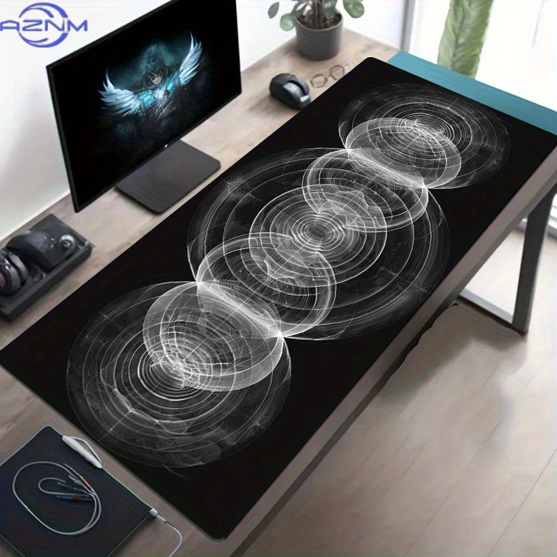 Grand tapis de souris à motif  - Desk Setup Black And White avis et prix