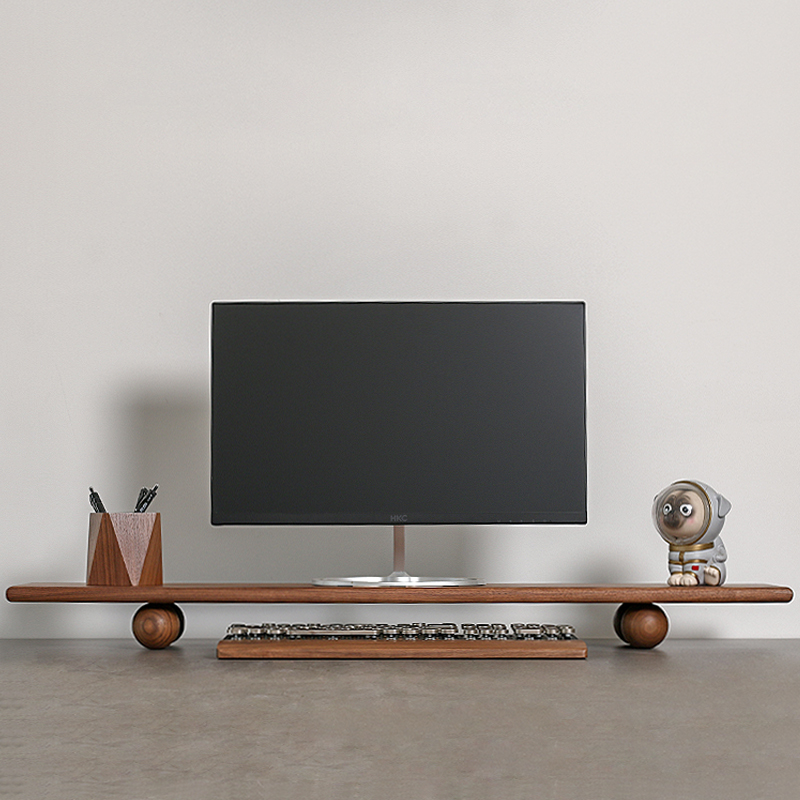 Support de bureau en bois natu - Dual Monitor Desk Setup avis et prix