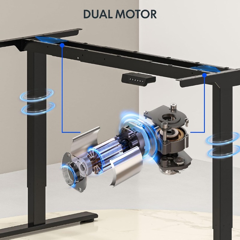 Bureau électrique réglable en  - Dual Monitor Desk Setup avis et prix
