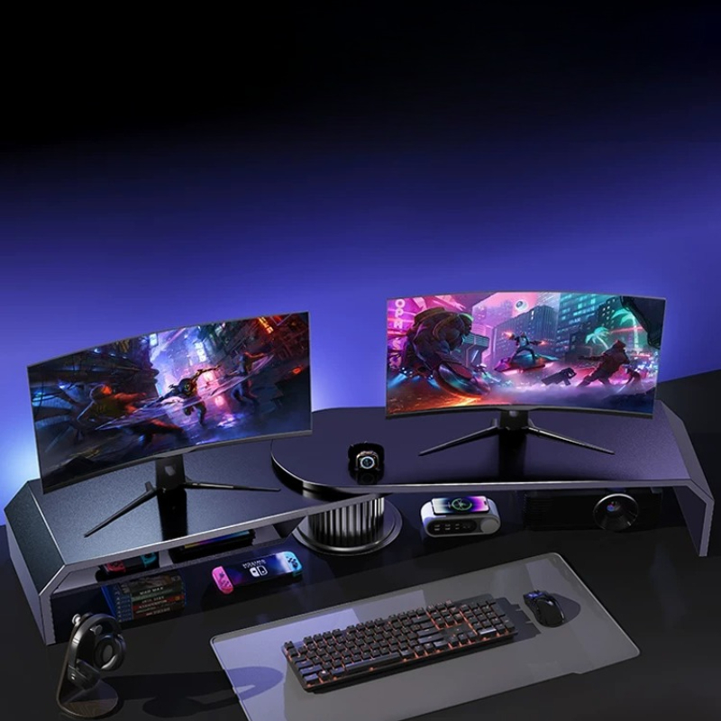Support de bureau réglable et  - Dual Monitor Desk Setup avis et prix