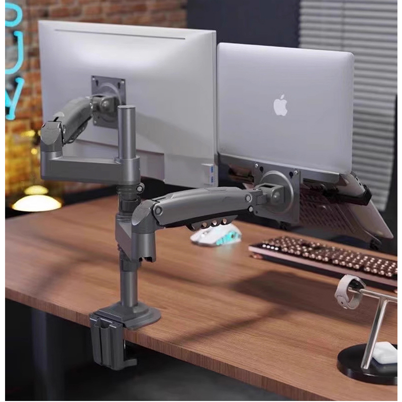 Double bras à ressort à gaz de - Dual Monitor Desk Setup avis et prix