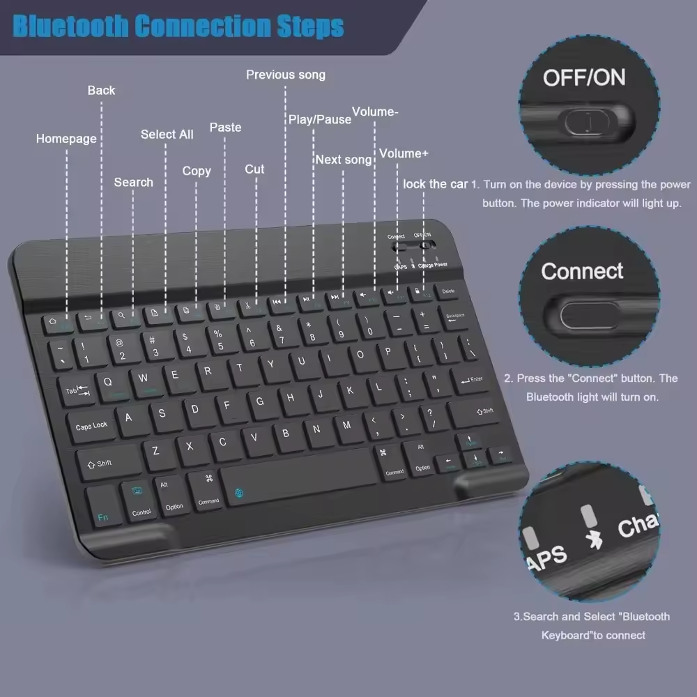 Clavier sans fil Bluetooth pou - Desk Setup Keyboard avis et prix