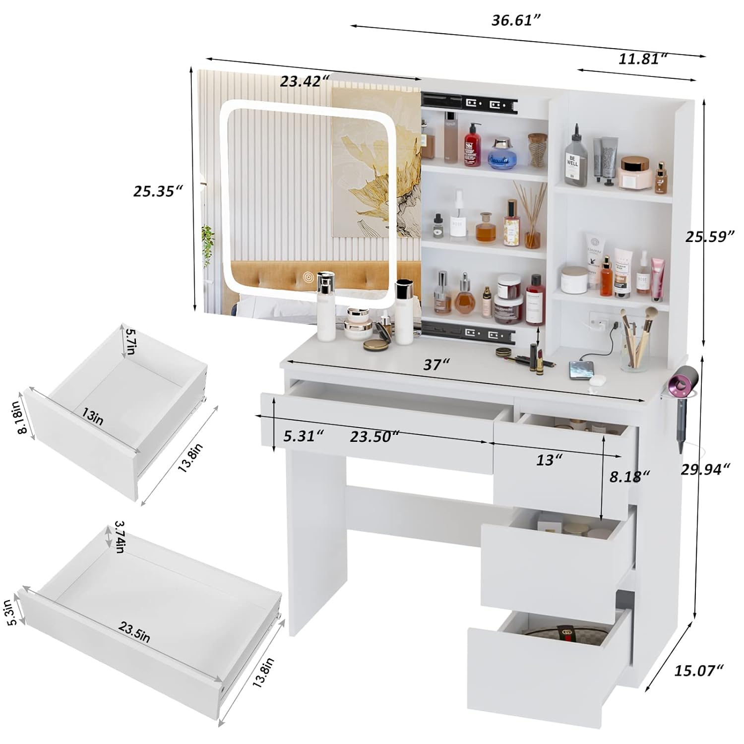 Coiffeuse i*-Make Up avec stat - Desk Setup Charging Station avis et prix