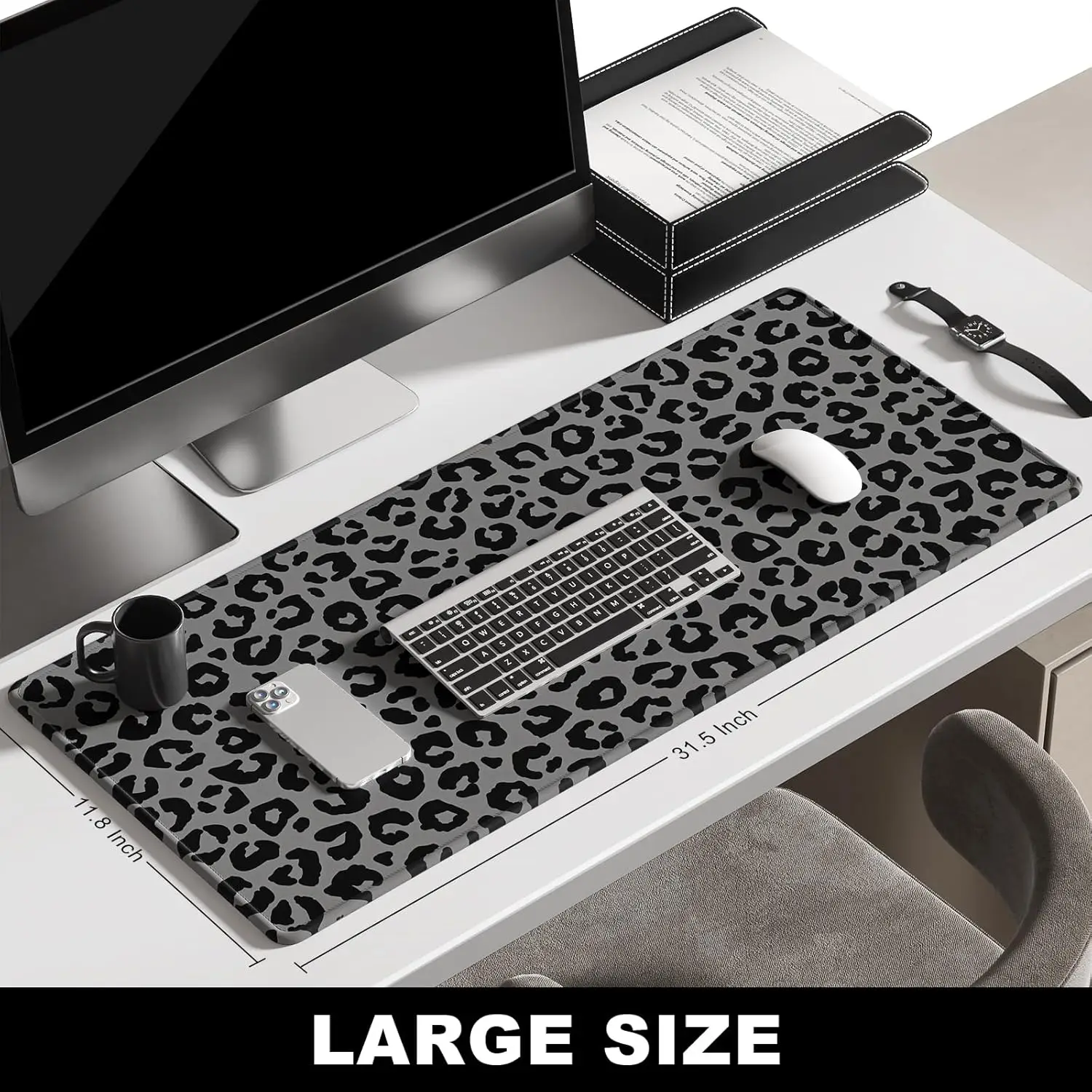 Grand tapis de souris élégant  - Desk Setup Grey avis et prix