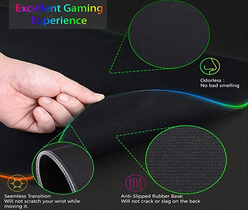 Tapis de souris XXL HD RGB noi - Desk Setup Black And White avis et prix